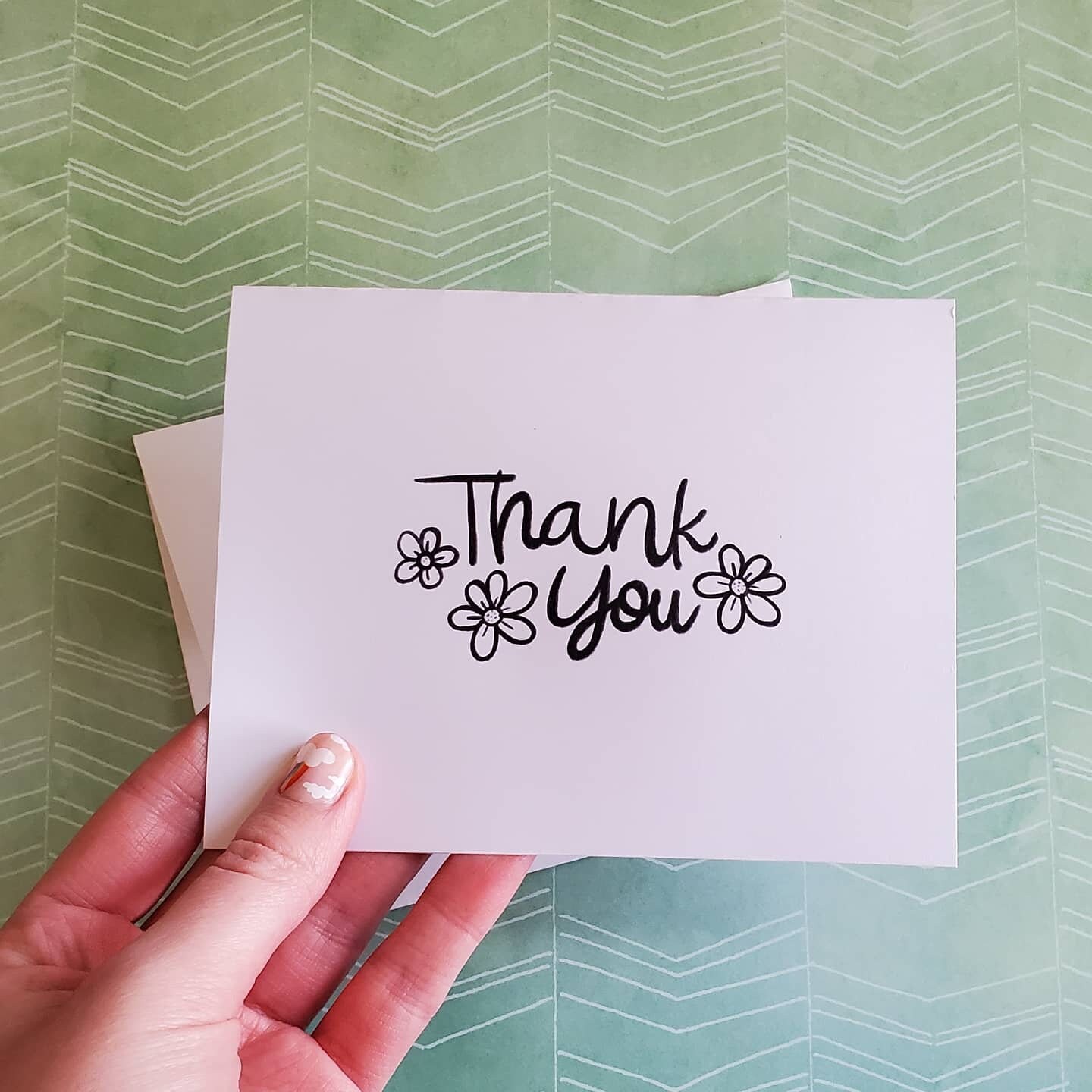 Set of 6 Thank You Cards Floral Thank You Cards Wedding Etsy