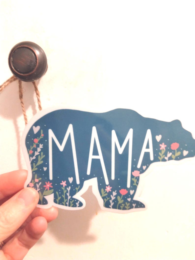 Mama Bear Waterproof Sticker, Plastic Coating, Glossy Vinyl, Gift image 6