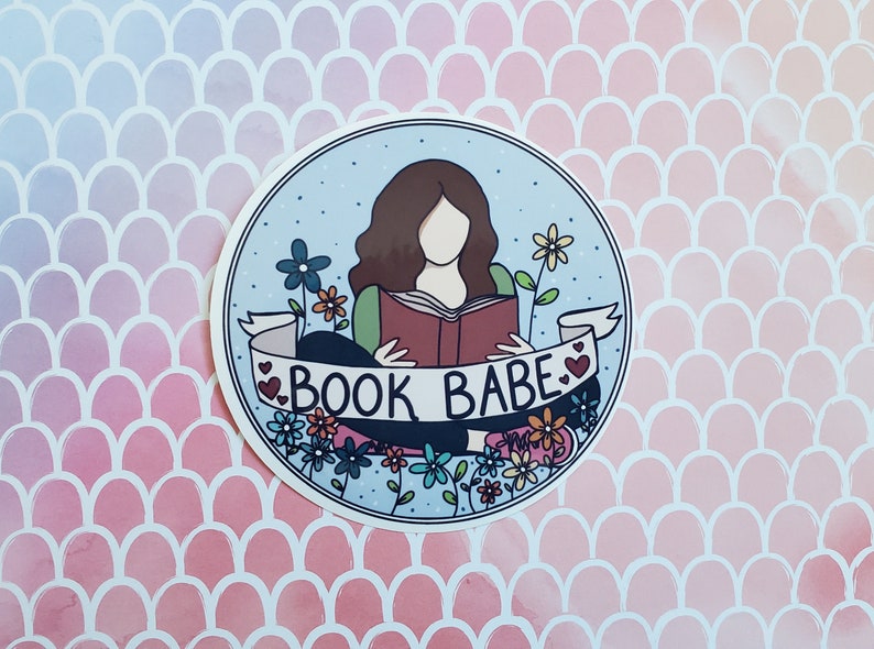 Book Babe Sticker, Reading Sticker, Reading Stickers, Book Stickers, Laptop Stickers, Book Lover, Book Babe, Books, Book Sticker Pack image 2