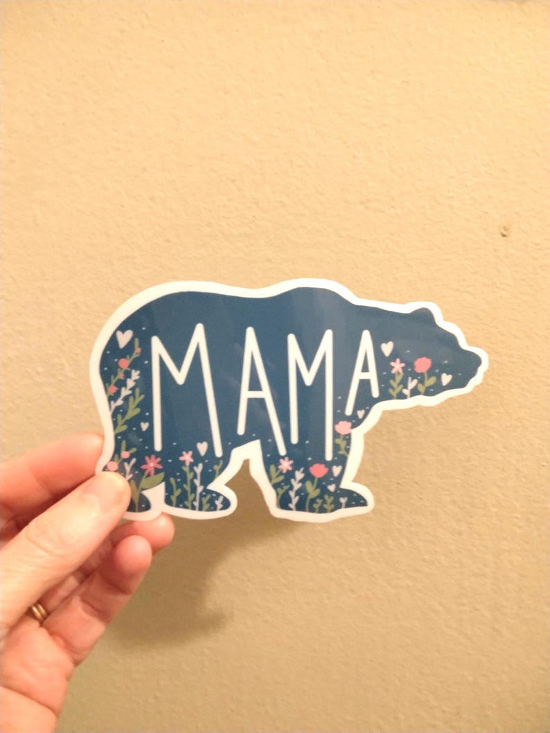 Mama Bear Waterproof Sticker, Plastic Coating, Glossy Vinyl, Gift image 2