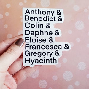 Bridgerton Name Sticker, Lady Whistledown Stickers, Sticker Packs, Daphne and Simon Stickers, Bridgerton Stickers, Duke of Hastings