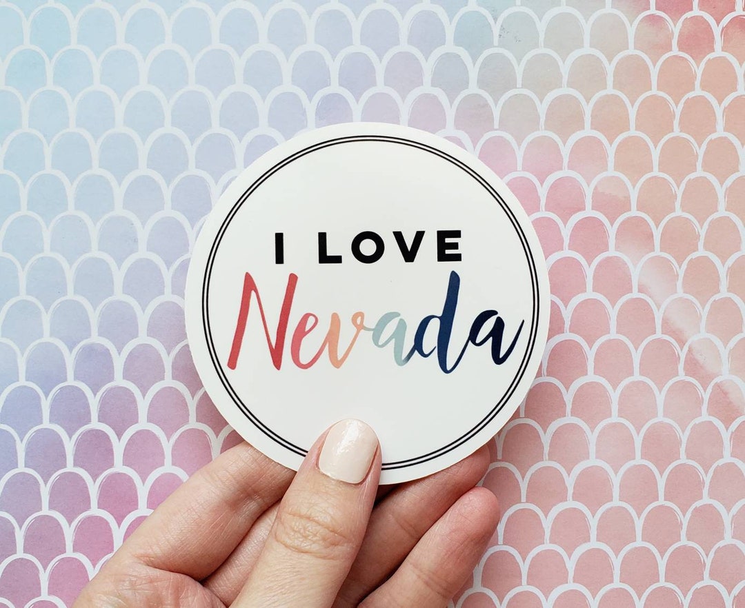 I Love Nevada Sticker, Waterproof, Glossy, Vinyl, Laptop Decal, (3.5 ...