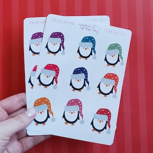 Penguin Sticker Sheets, Stickers for Christmas, Christmas Stickers,Penguin Planner Stickers, Planner Stickers, Journal Stickers