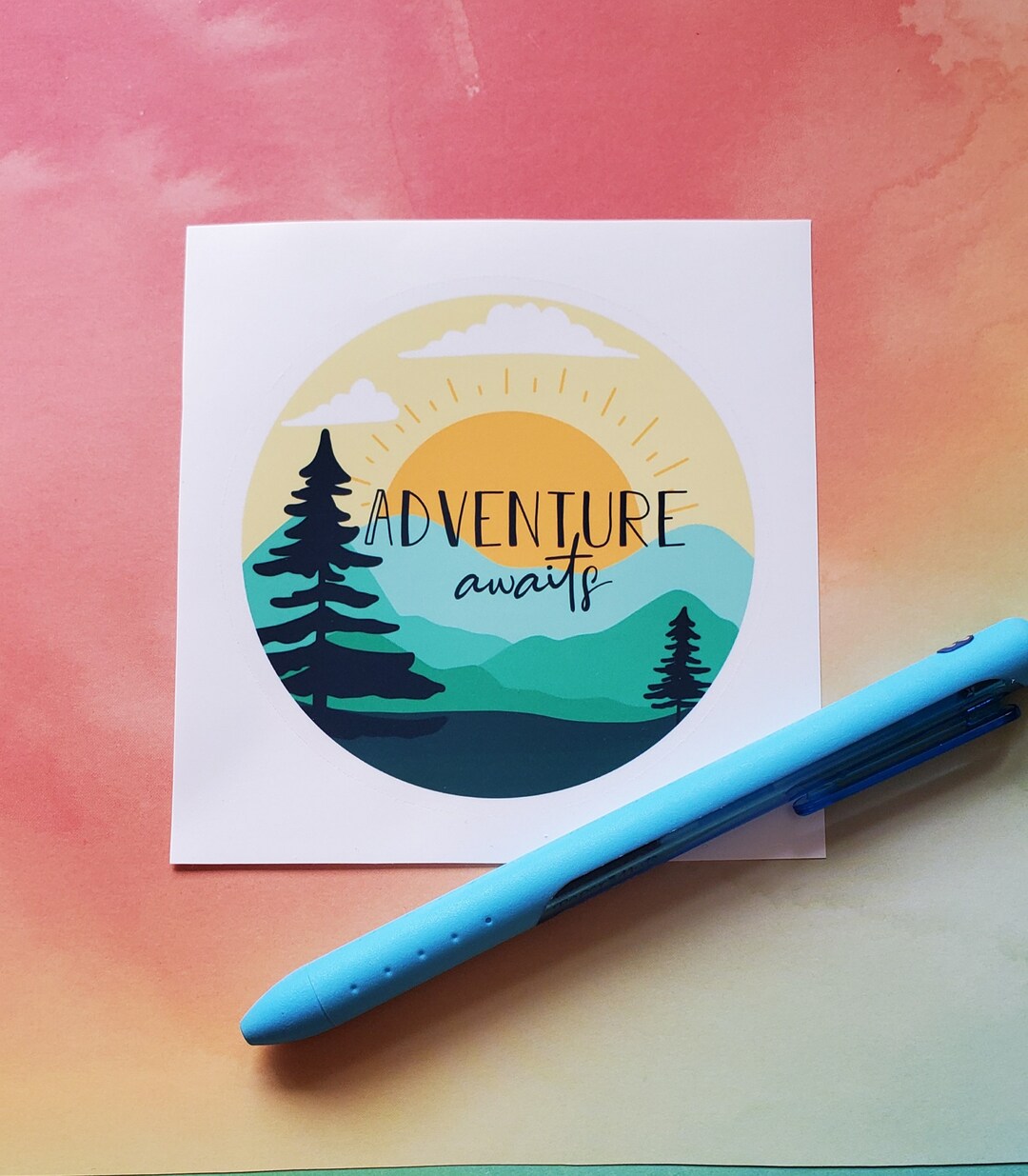 Adventure Awaits | Water Bottle , Skateboard, Car, Laptop Vinyl Sticker ...
