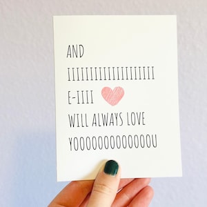 I Will Always Love You Card, Funny Valentine's Day Card, Gift