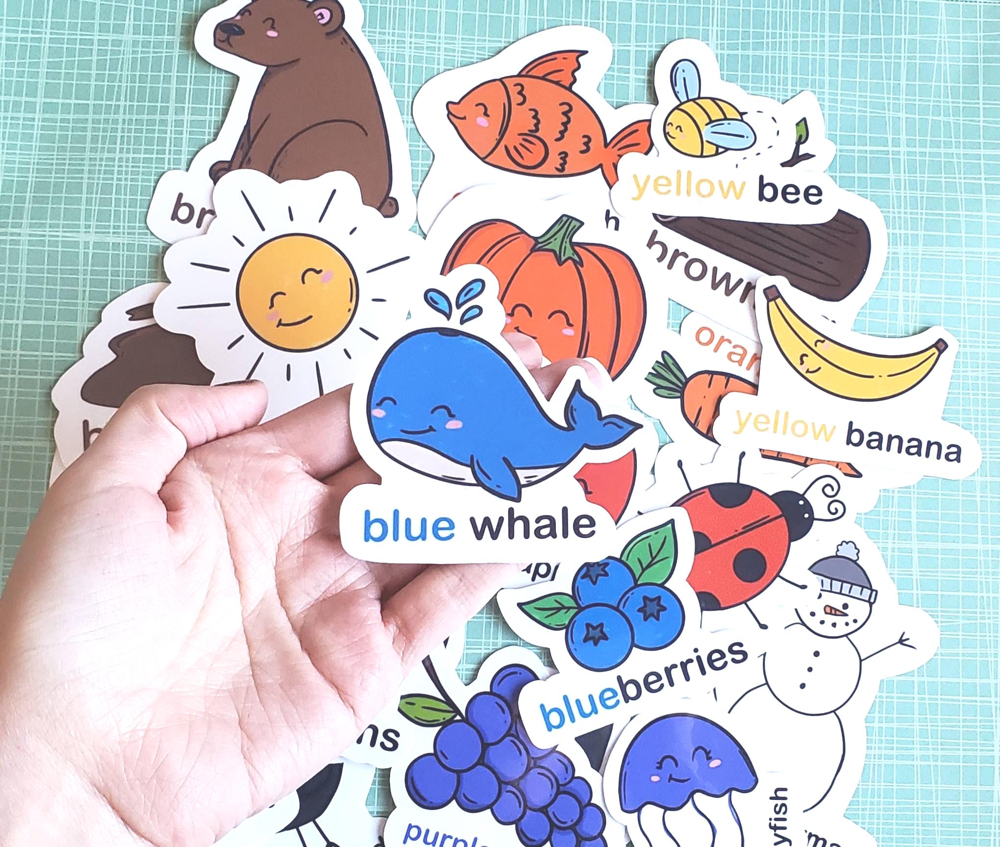 Color Words Learning Stickers, Toddler Reading, Homeschool Education - Etsy