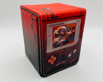 TCG Deck Box Pokémon Trainer Red Retro Gameboy Color Fits 100 Cards