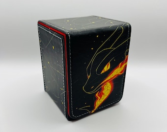 TCG Deck Box Pokémon Charizard Fire Starter Flame Fits 80 Cards