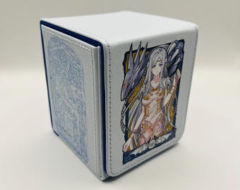 TCG Deck Box YuGiOh Blue Eyes White Dragon Maiden With Eyes of Blue  Magnetic Duel Monster Fits 100 Cards Container