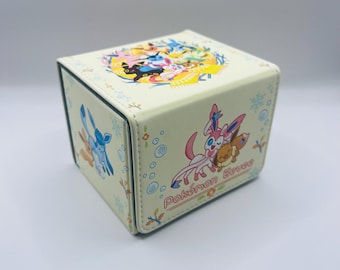 TCG Deck Box Pokémon Eevee Sylveon Eeveelution Retro Fits 100 Cards