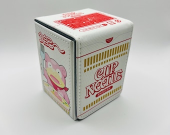 Magnetic TCG Deck Box: Cup Noodles Ramen Slowpoke - Holds 100 Trading Cards!