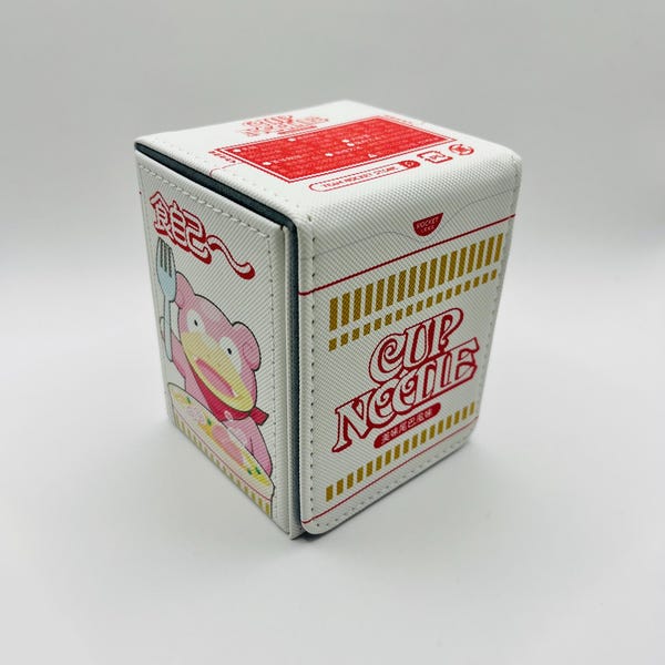 Magnetic TCG Deck Box: Cup Noodles Ramen Slowpoke - Holds 100 Trading Cards!