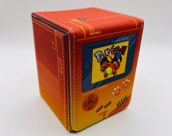 TCG Deck Box Pokémon Charizard Fire Retro Gameboy Color Fits 100 Cards