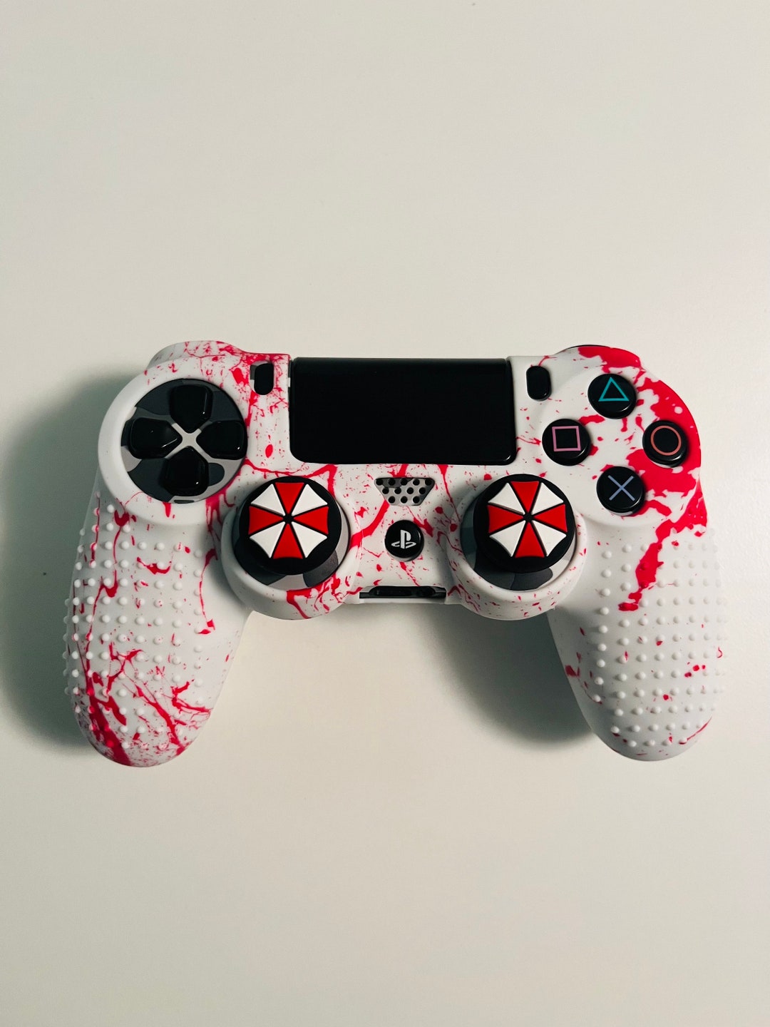 PS4 Controller Cover Thumb Grip Biohazard Design Resident Evil Blood  Stained Umbrella Corporation Rubber Cover Survival Horror