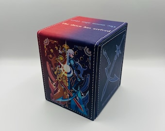 TCG Deck Box Diana Leona Moon Sun League of Legends Riftbound Magnetic Fits 100 Cards Divider Included