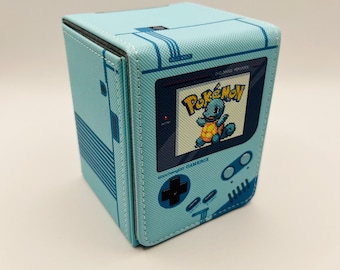 TCG Deck Box Pokémon Squirtle Water Starter Retro Gameboy Color Fits 100 Cards