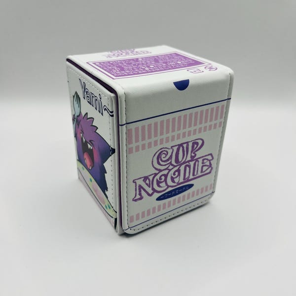 Magnetic TCG Deck Box: Cup Noodles Ramen Gengar - Holds 100 Trading Cards!