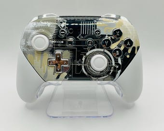 Custom Nintendo Switch Pro Controller Mecha Cybernetic | Custom Shell Cover | Silver Chrome Buttons