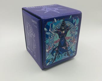 TCG Deck Box YuGiOh Dark Magician Yugi Atem Pharoah Millenium Ring Dark Magic Attack Magnetic Duel Monster Fits 100 Cards Container