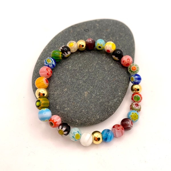 Bracelet Millefiori Perles de verre