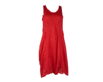 Marithé Francois Girbaud Red Tank Ruched Double-layered Dress Size US 6