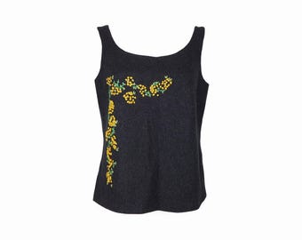 Dolce Gabbana 90s Corset Grey Top D&G Bustier Embroidered Floral Vintage M L