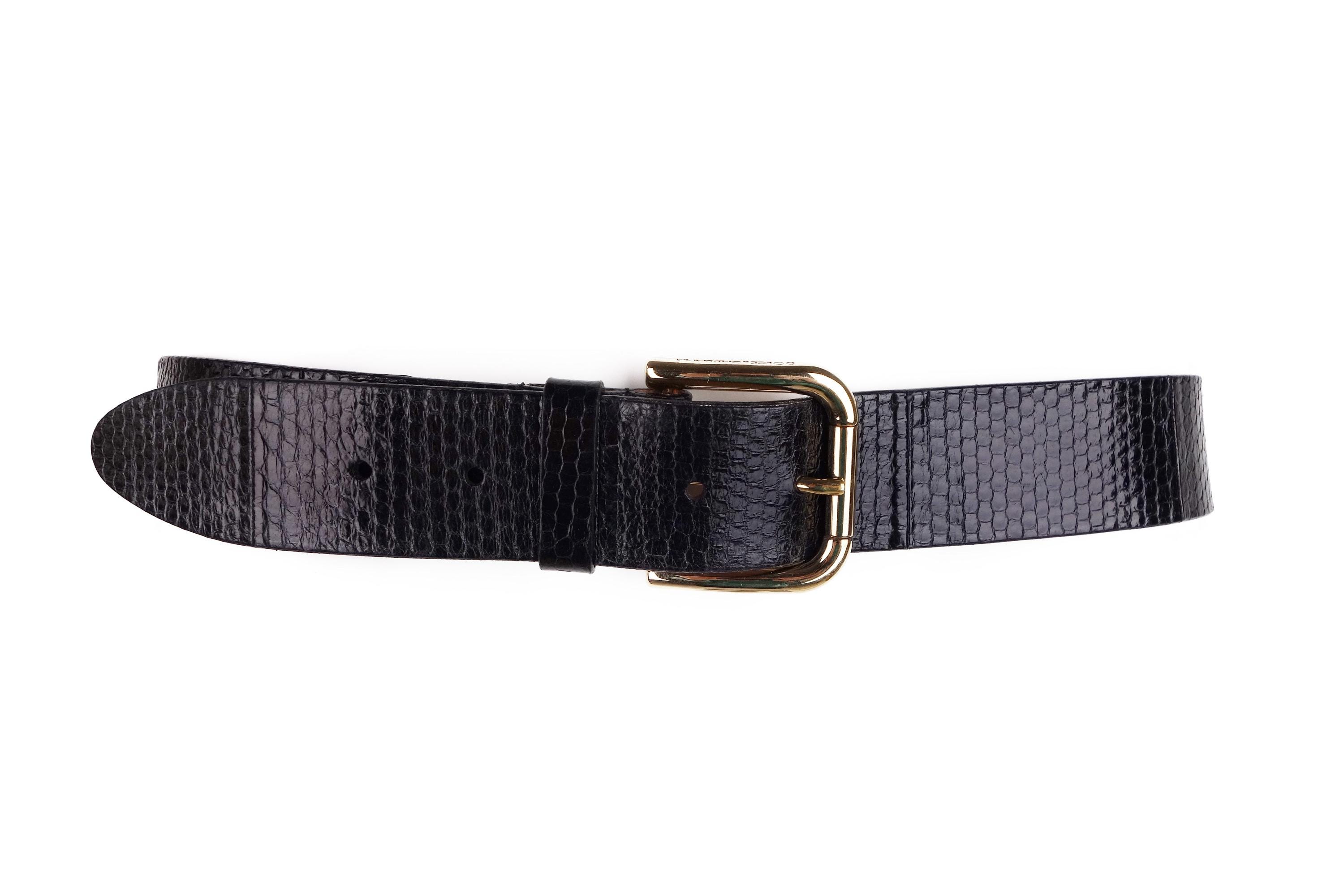 Dolce & Gabbana Exotic Leather Belt with Silver Metal Buckle Women Black Belts Dolce & Gabbana Logo Monogram Silver Metal Buckle Belt  main image 3