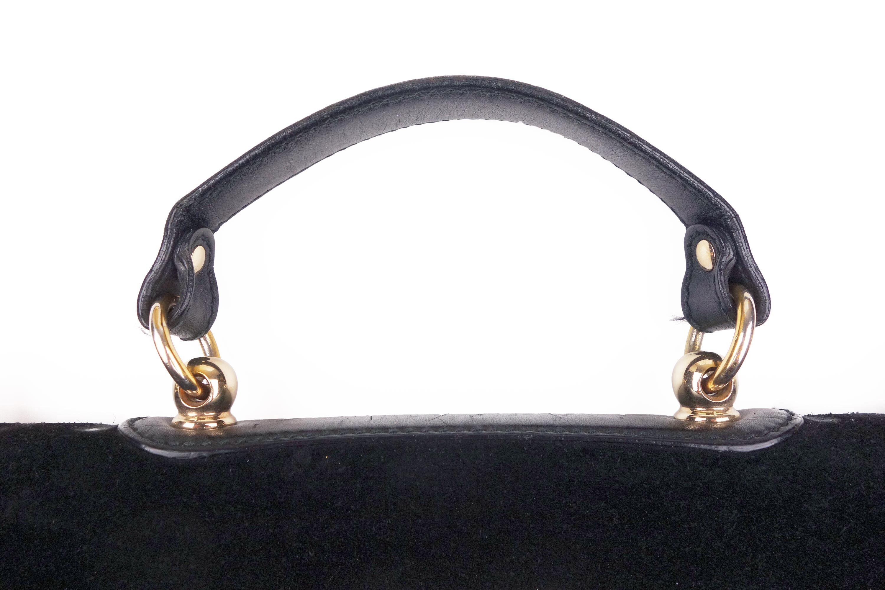 Buy Gucci Vintage Britt Messenger Suede Leather Black Bag Shoulder 