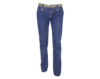 Dolce & Gabbana ヴィンテージデニム Dolce Gabbana Vtg Y2K Hawaiian Tropical Embroidered Studded