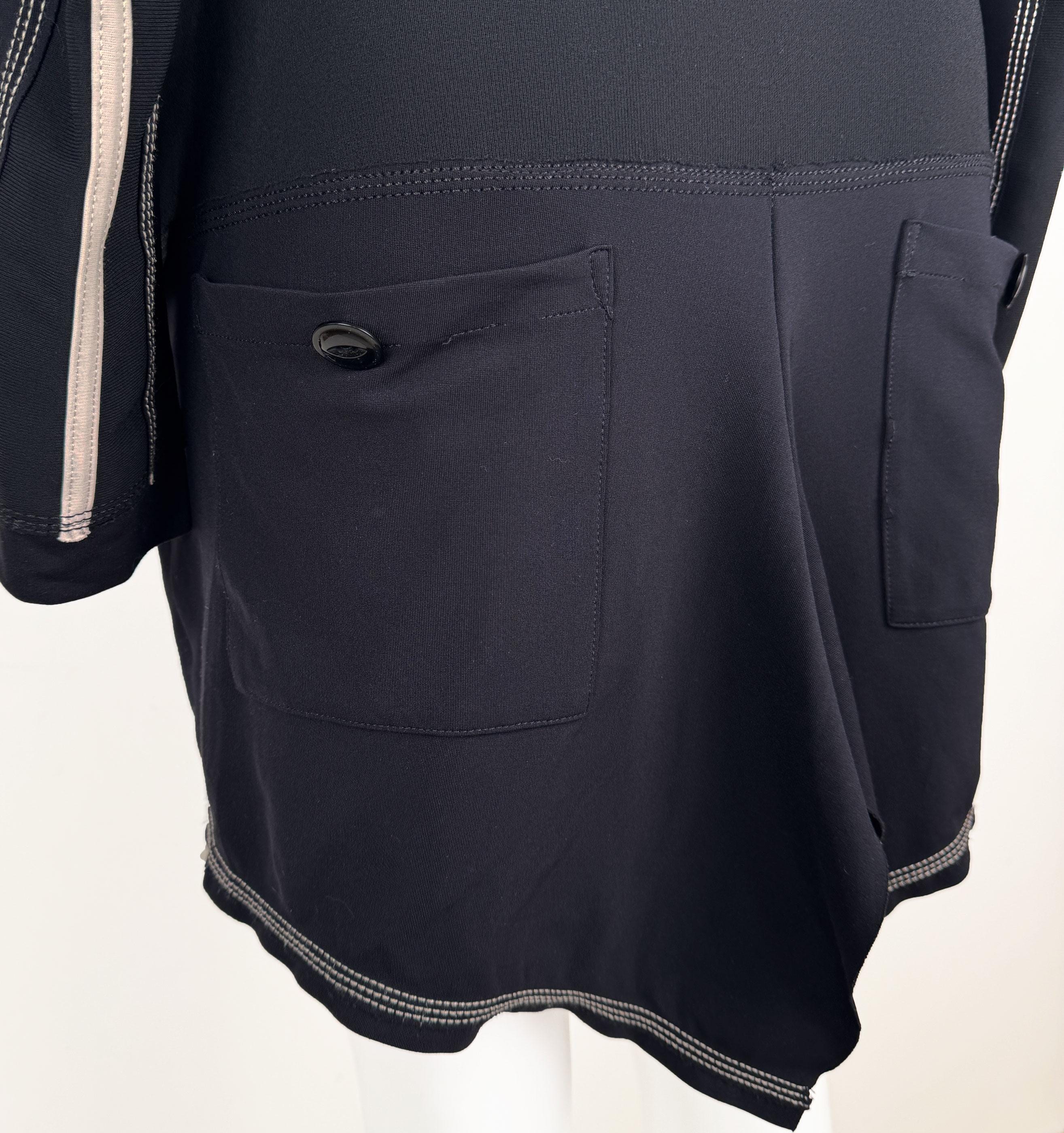 Robe Oversize Marithé Et François Girbaud Satin Noir Et Marron - Zip Double, Poches, Vintage Taille 40