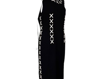 Moschino Cheap Chic Lace Up Corset Black  Dress 90s Size US 12