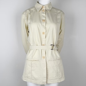 Givenchy Boutiques White Button-up Jacket, Work Shirt Size 80s Vintage Size M