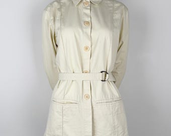 Givenchy Boutiques White Button-up Jacket, Work Shirt Size 80s Vintage Size M