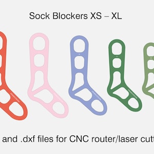 Sock Blockers All Sizes CNC laser and router cutting files, .svg .dxf