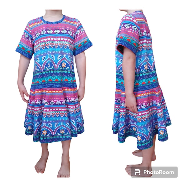 Kleid Mädchen 122 128 134  lila boho Bine Brändle