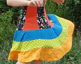 Kleid 134 140 146 Mädchen Farbenmix Kunterbunt Bunt Patchwork Zwergenschön Bine Brändle