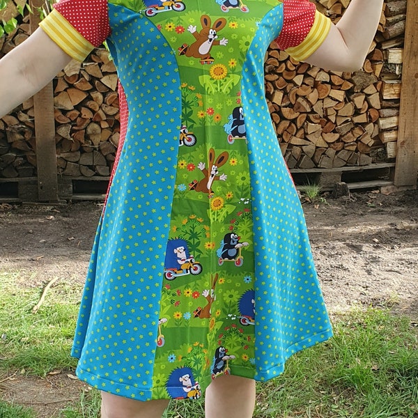 Kleid 38 M Pauli Maulwurf Drehkleid Tunika Shirtkleid Farbenmix