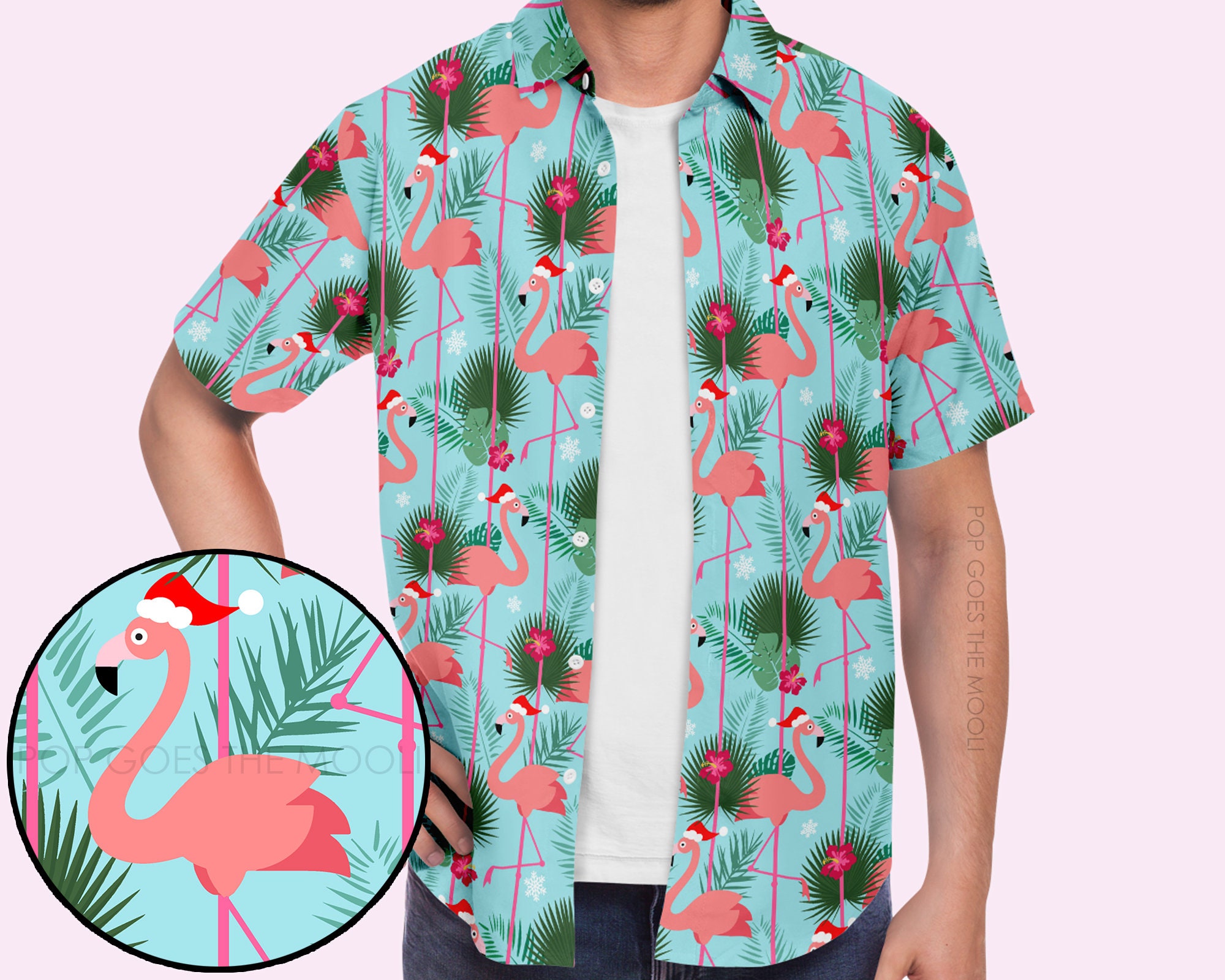 button up flamingo shirt
