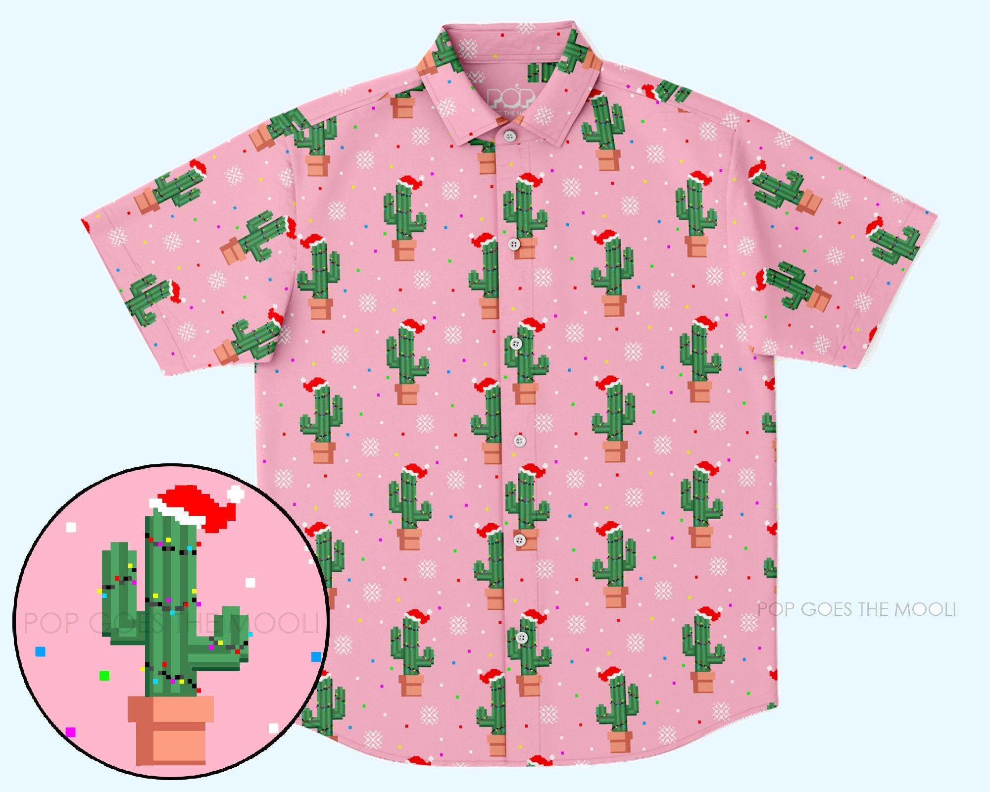 Christmas Cactus Novelty Button up Down 