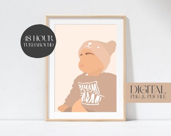 Custom 1 Person Portrait | Digital Illustration | Personalised Gift | Friend | Birthday | Baby Portrait | Child Portrait