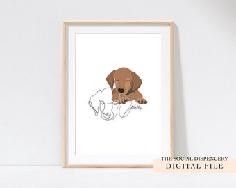 Custom Dog Portrait | Animal Illustration | Digital Illustration | Personalised Pet Portrait | Animal Lover | Gift | Dog