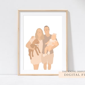 Family and Pet Portrait | Fur Family Portrait | Digital Illustration | Friends | Party | personalised gift | Graduation | Birthday