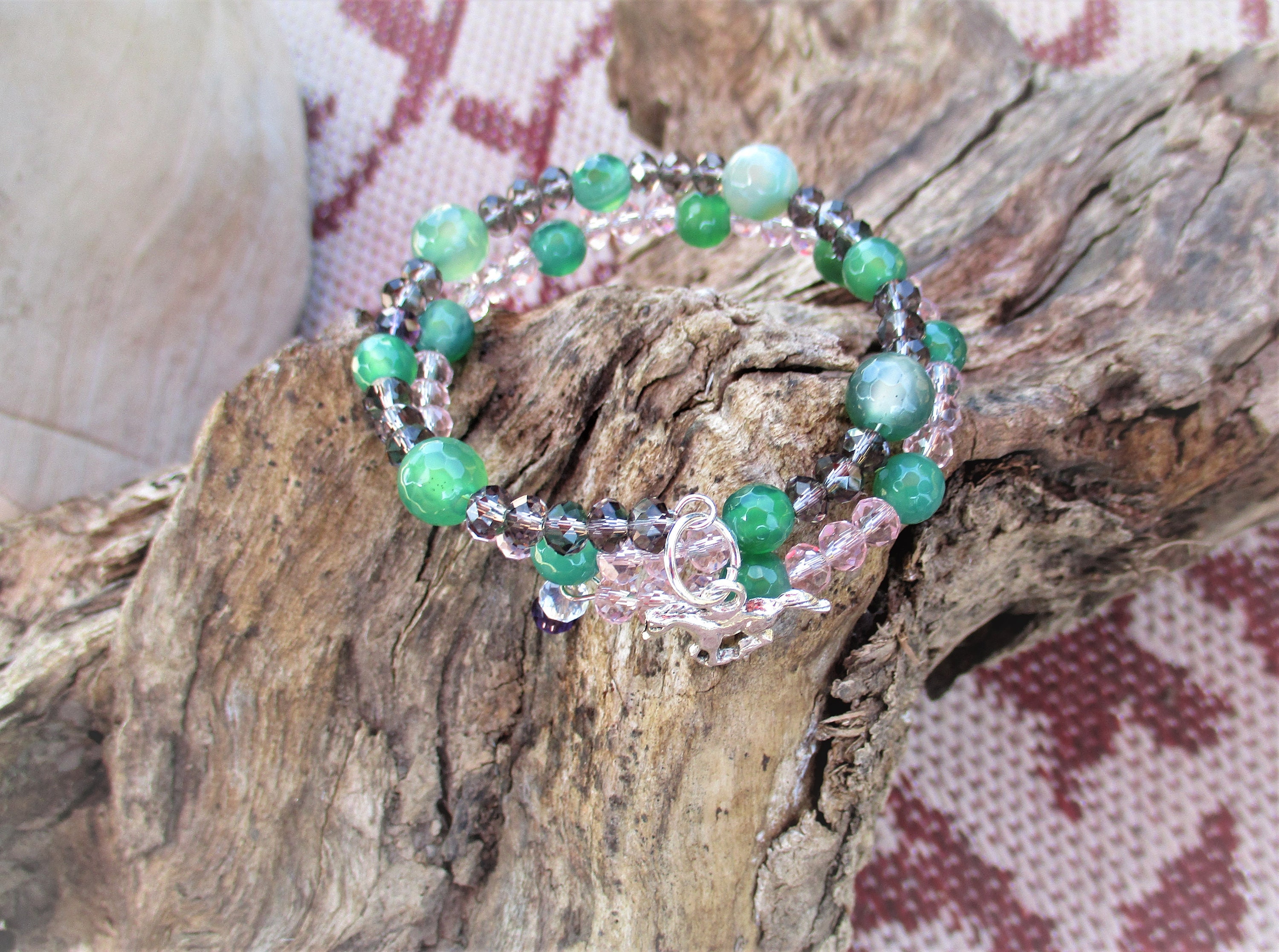 Beaded Wrap Bracelet with Charms | Etsy