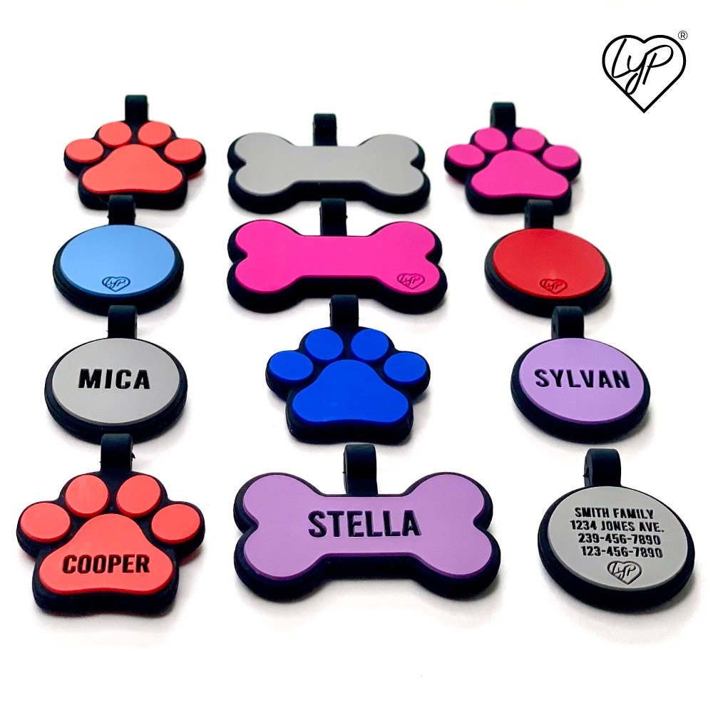 Love Your Pets Soundless PINK Bone Pet ID Tag Deep Engraved Etsy