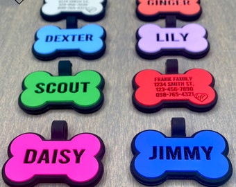 Love Your Pets Deep Engraved Bone Pet ID Tag – Soundless Silicone Dog Tag