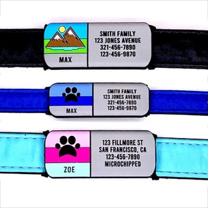 Love Your Pets Collar Soundless Designer Pet ID Tag - Deep Engraved Silicone Dog Tag – Slide on Collar - PetTags, Dog ID Tag