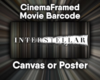 Interstellar (2014) Movie Barcode - Canvas or Poster, CinemaFramed, Movie Lover Wall Art, Entire Movie Frame-by-Frame, Film Color Palette