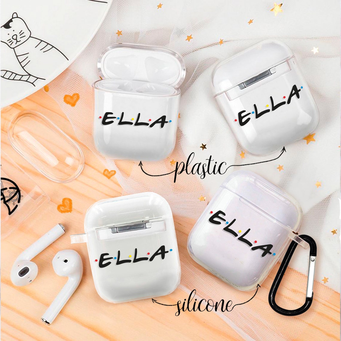 Friends AirPods case AirPod cover clear holder Apple AirPods Etsy