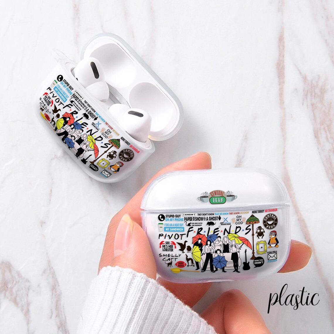 Friends AirPods case AirPod cover clear holder Apple AirPods Etsy