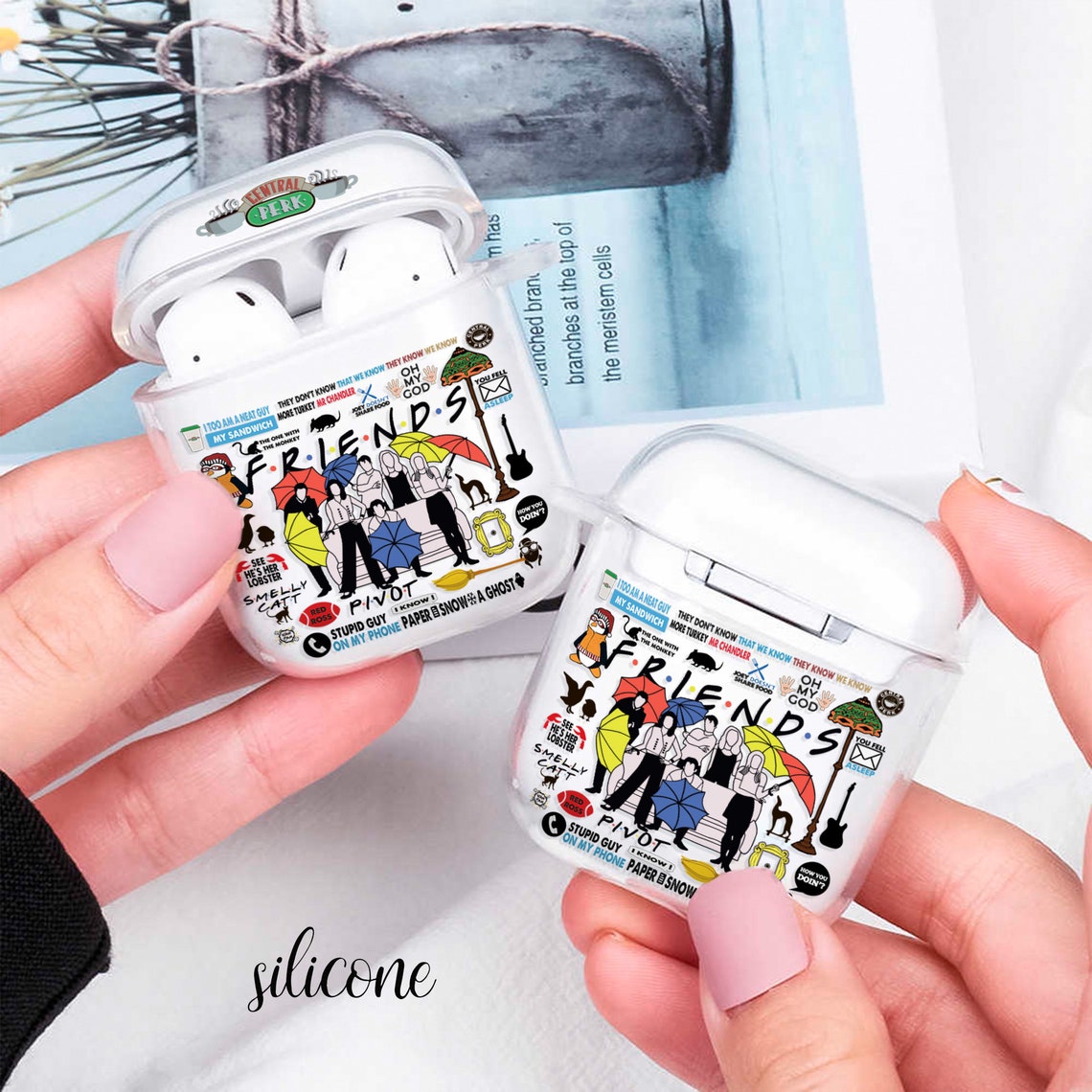 Friends AirPods case AirPod cover clear holder Apple AirPods Etsy